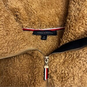 Tommy Hilfiger Camel Fleece Pullover Quarter Zip Teddy Jacket Women’s Small